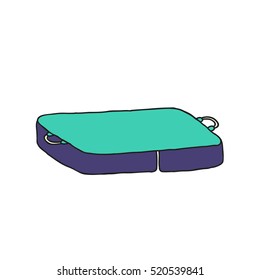 doodle icon. bouldering mat (crash pad). vector illustration