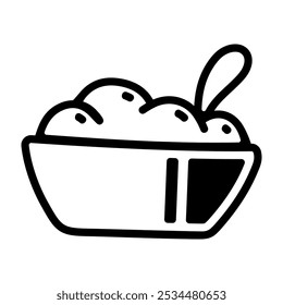 Doodle icon of bowl of food