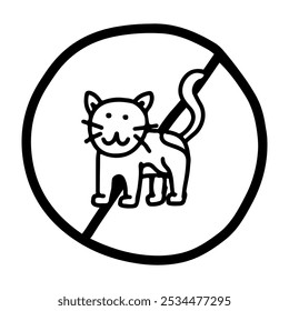 Doodle Icono de traer gatos al baño está prohibido