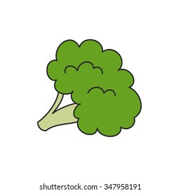 doodle icon. broccoli. vector illustration