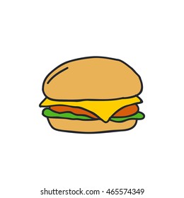 doodle icon. burger. vector illustration