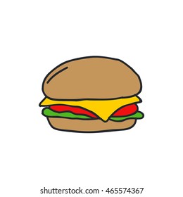 doodle icon. burger. vector illustration