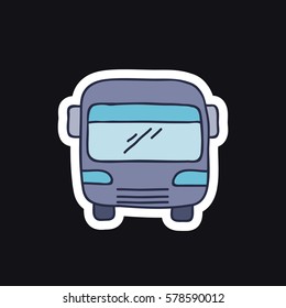doodle icon. bus. vector illustration