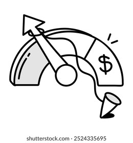 A doodle icon of business performance 

