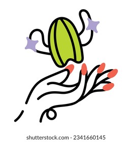 Doodle icon of cactus magic