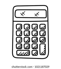 
Doodle icon calculator, calculating machine
