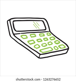 Doodle icon calculator, calculating machine