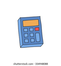 doodle icon. calculator. vector illustration
