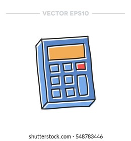 doodle icon. calculator. vector illustration