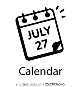 A doodle icon of calendar