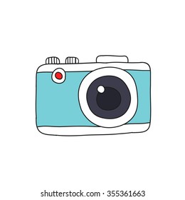 doodle icon. camera. vector illustration