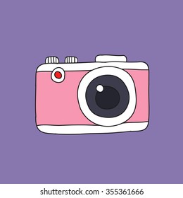 doodle icon. camera. vector illustration