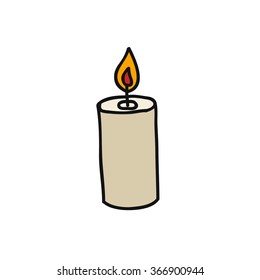 doodle icon. candle. vector illustration