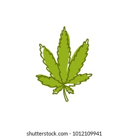 doodle icon. cannabis (marijuana leaf) icon