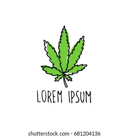 doodle icon. cannabis (marijuana leaf) icon