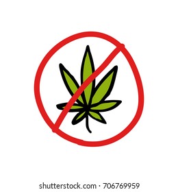 doodle icon. cannabis (marijuana leaf) icon