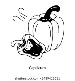 Here’s a doodle icon of capsicum 