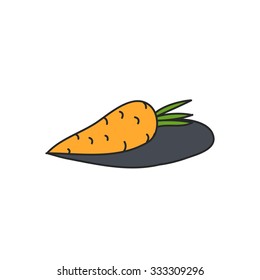 doodle icon. carrot. vector illustration