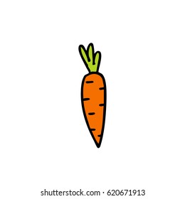 doodle icon. carrot. vector illustration