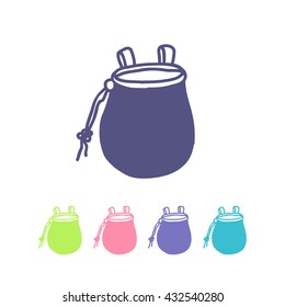 doodle icon. chalk bag. vector illustration