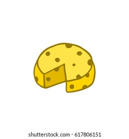 doodle icon. cheese. vector illustration