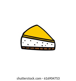 doodle icon. cheesecake. vector illustration