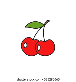 doodle icon. cherry. vector illustration
