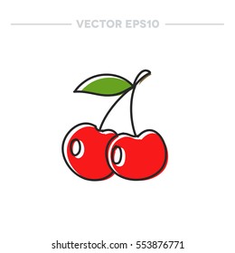 doodle icon. cherry. vector illustration