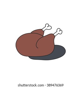 doodle icon. chicken (fowl, wildfowl). vector illustration