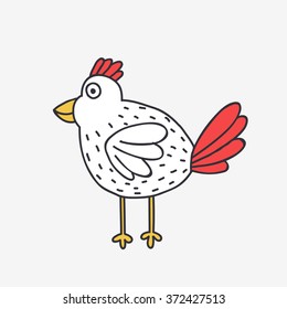 doodle icon. chicken. vector illustration