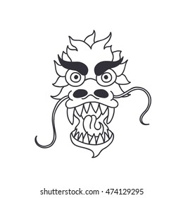doodle icon. Chinese dragon. vector illustration