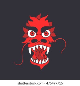 doodle icon. Chinese dragon. vector illustration