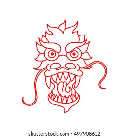 doodle icon. Chinese dragon. vector illustration