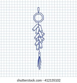 doodle icon. Chinese firecrackers. vector illustration
