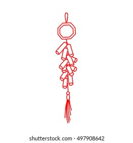 doodle icon. Chinese firecrackers. vector illustration