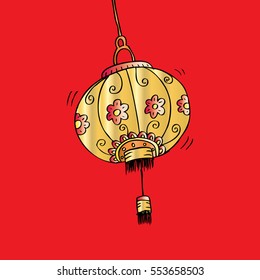 doodle icon. Chinese lantern.