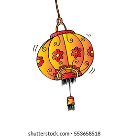 doodle icon. Chinese lantern.