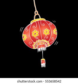 doodle icon. Chinese lantern.