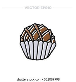 doodle icon. chocolate candy. vector illustration