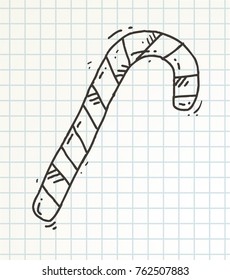 doodle icon christmas candy stick