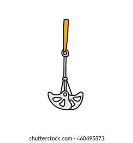 doodle icon. climbing cam (for rock climbing or mountaineering). vector illustration