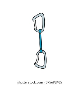 doodle icon. climbing gear. vector illustration