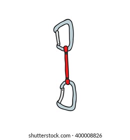 doodle icon. climbing gear. vector illustration