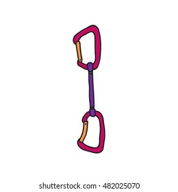 doodle icon. climbing gear. vector illustration