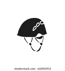 doodle icon. climbing helmet. vector illustration