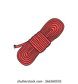 doodle icon. climbing rope. vector illustration