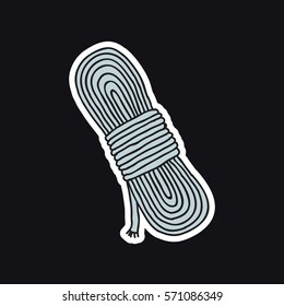 doodle icon. climbing rope. vector illustration