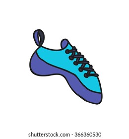 doodle icon. climbing shoes. vector illustration