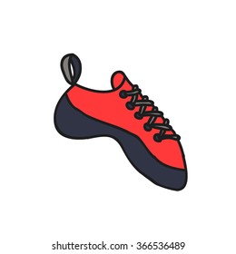 doodle icon. climbing shoes. vector illustration