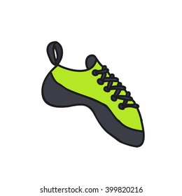 doodle icon. climbing shoes. vector illustration